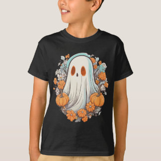 Vintage Flowers Halloween Ghost T Shirt