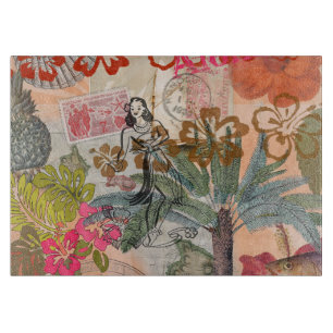 Vintage Flowers Hula Colorful Hawaiian Tropical