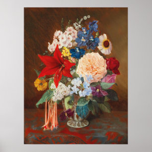 Vintage Flowers i Vas i Porcelain Poster