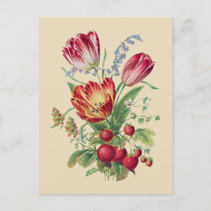 Vintage Flowers I Vykort