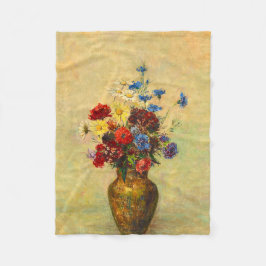 Vintage Flowers in a Vas (1910) by Odilon Redon Fleecefilt