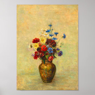 Vintage Flowers in a Vas (1910) by Odilon Redon Poster