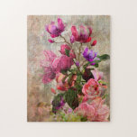 Vintage Flowers Jigszle Puzzle Pussel<br><div class="desc">Charming Jigszaspussel av en vacker vintage,  handmålad blomma. Välj bland de olika storlekar som är tillgängliga.</div>