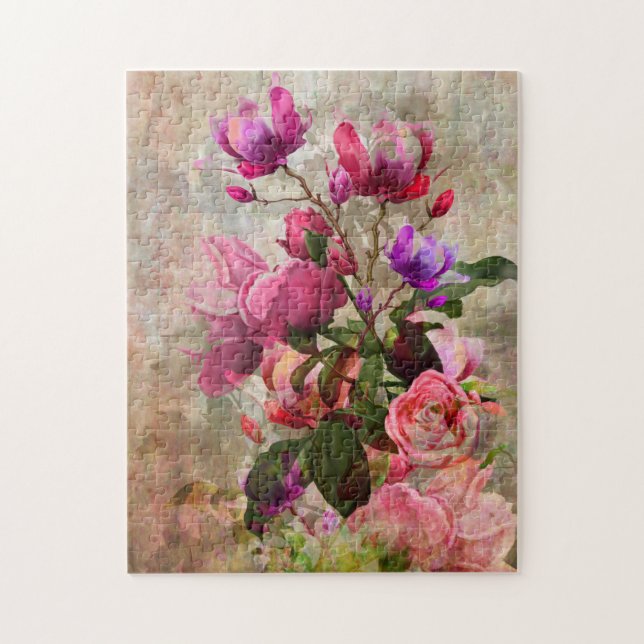Vintage Flowers Jigszle Puzzle Pussel (Vertikal)