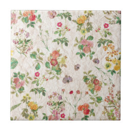 Vintage Flowers Kakelplatta