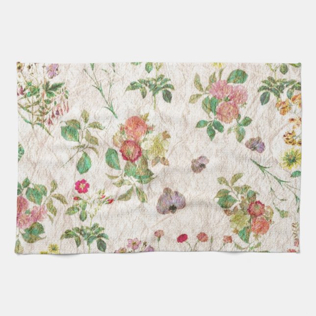 Vintage Flowers Kökshandduk (Horisontell)