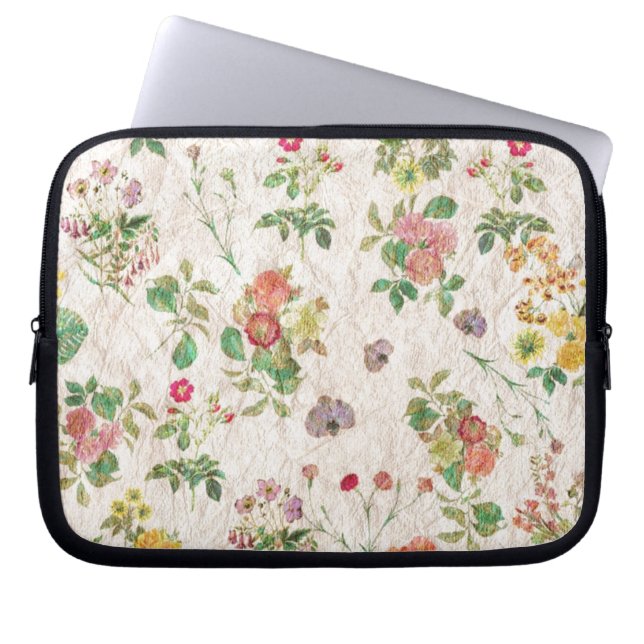 Vintage Flowers Laptop Sleeve (Framsidan)