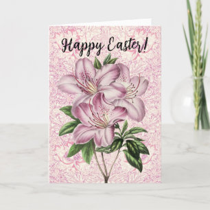 Vintage Flowers Lily Bunch Rosa Påsk Card Tack Kort