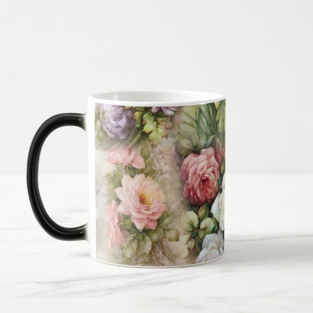 Vintage Flowers Magisk Mugg (Vänster)