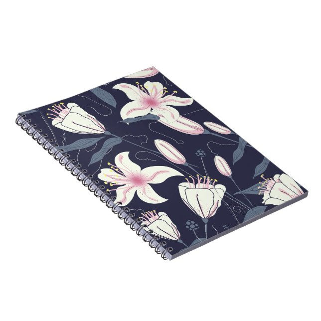Vintage Flowers mönster Anteckningsbok (Högra Sidan)