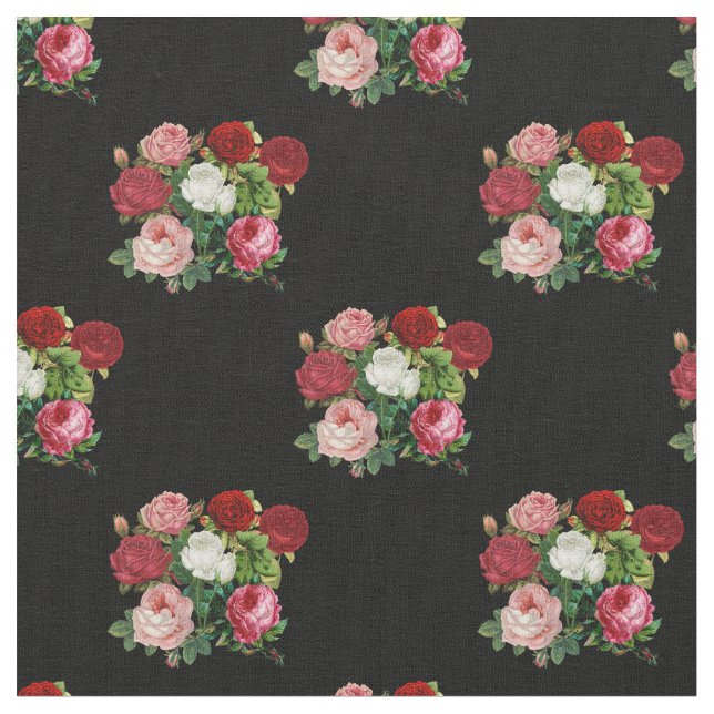 Vintage Flowers Mönster Tyg (Närbild)