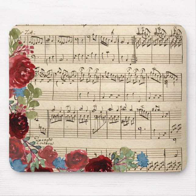 Vintage Flowers Pad Mouse Pad Musmatta (Framsidan)