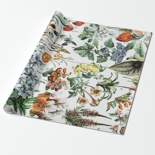 Vintage Flowers Presentpapper (Utrullad)