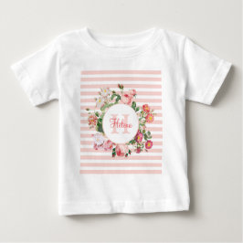 Vintage Flowers Rosa Rand Monogram T Shirt