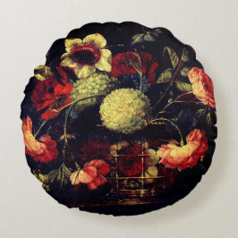 Vintage Flowers Rund Kudde