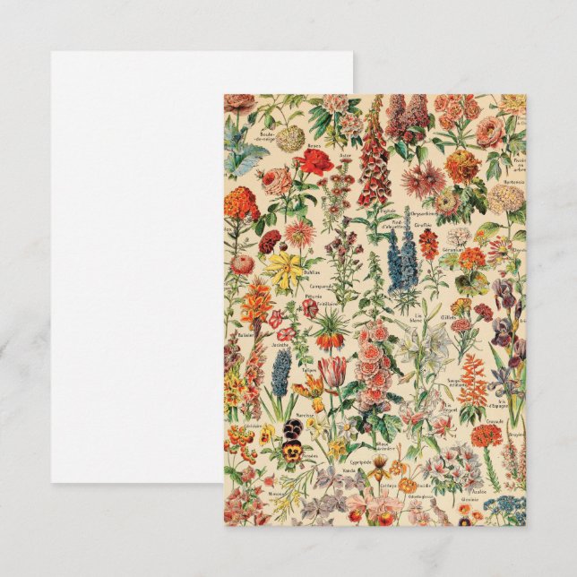 Vintage Flowers Tack Kort (Fram/baksida)