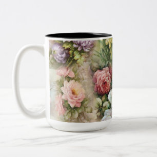 Vintage Flowers Två-Tonad Mugg