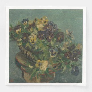 Vintage Flowers Van Gogh Basket of Pansies Pappersservett
