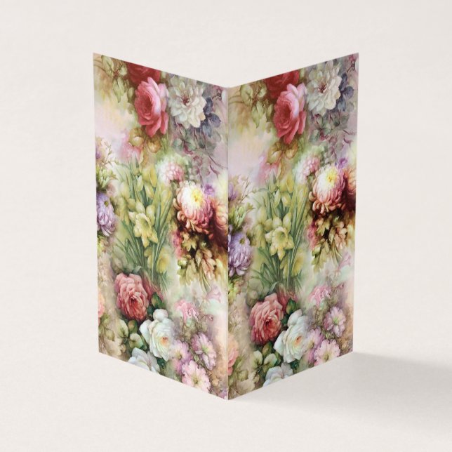 Vintage Flowers Visitkort (Utsida)