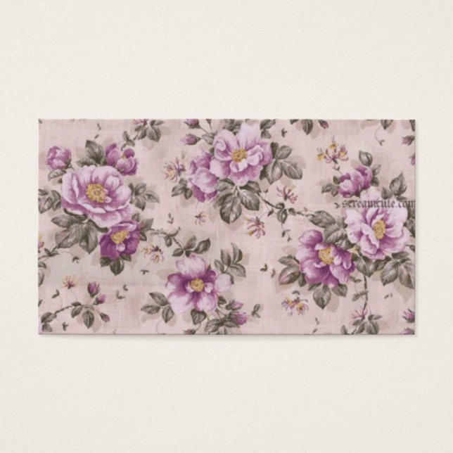 Vintage Flowers Visitkort (Framsidan)