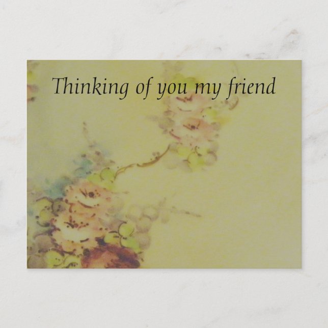 Vintage Flowers Vykort (Framsida)