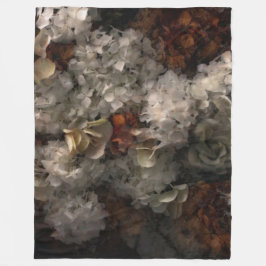 Vintage Flowers White and Rust Hydrangea Botaniana Fleecefilt