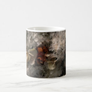 Vintage Flowers White and Rust Hydrangea Botaniana Kaffemugg
