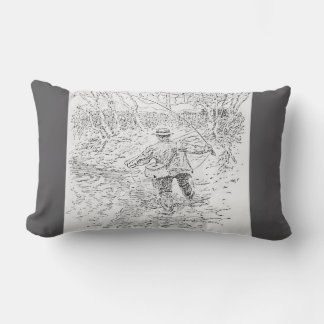 "Vintage flugfiskare" Lumbarkudde