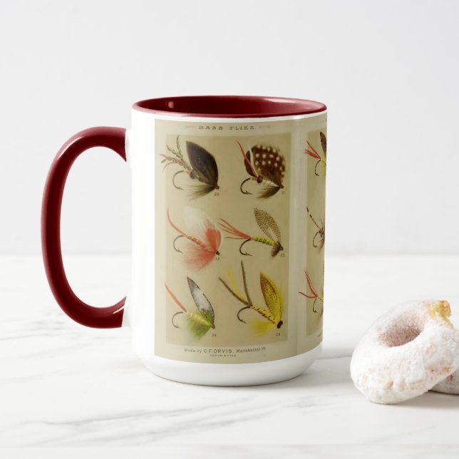 "Vintage flugfiskare" Mugg (Med munk)