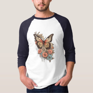 Vintage Flutter: Retro Butterfly T Shirt