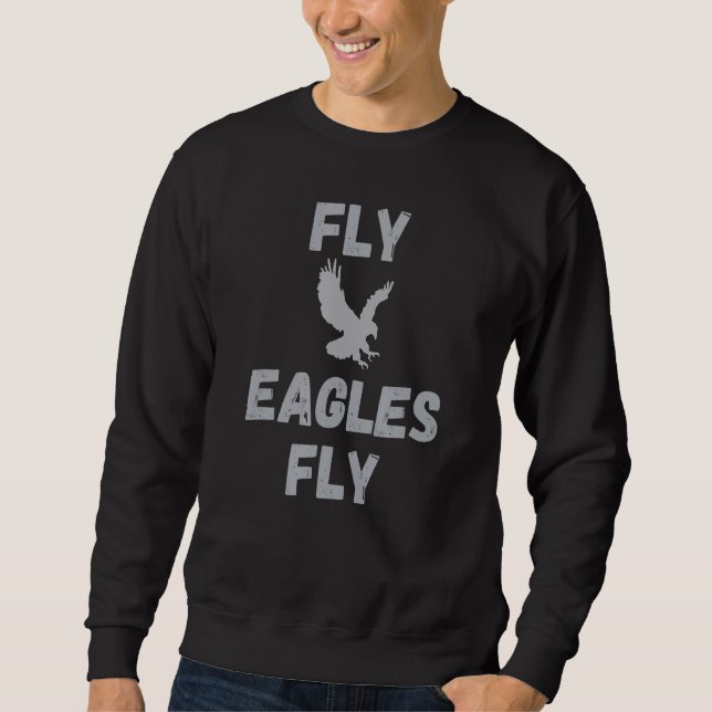 Vintage Fly Eagles Fly Lång Ärmad Tröja (Framsida)