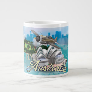 Vintage Fly to Australia Travel Poster Jumbo Mugg