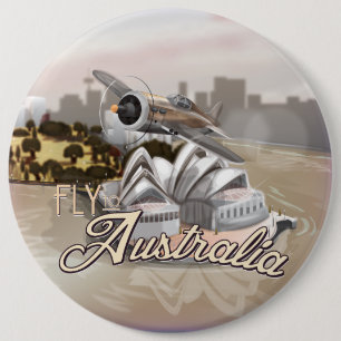 Vintage Fly to Australia Travel Poster Knapp