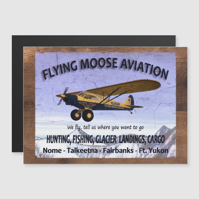 Vintage flygande älg flygskylt (Fram/baksida)