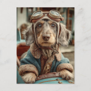 Vintage Flygar Hund Äventyr Vykort