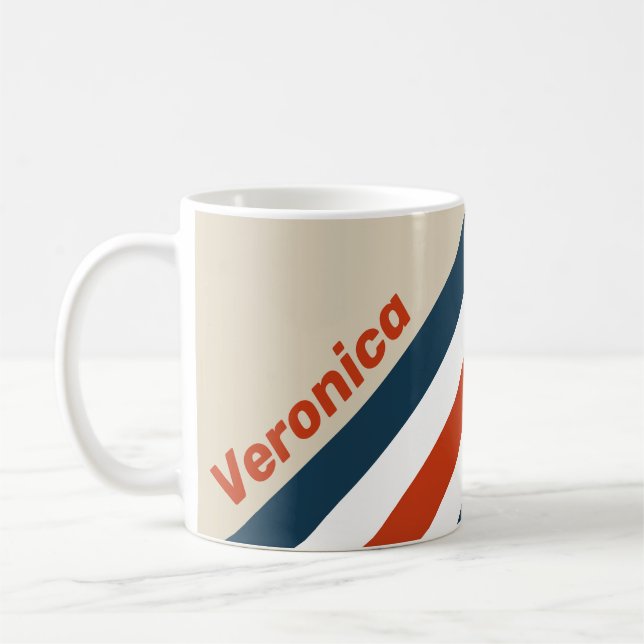 Vintage Flygdäck Ränder med Namn Kaffemugg (Vänster)