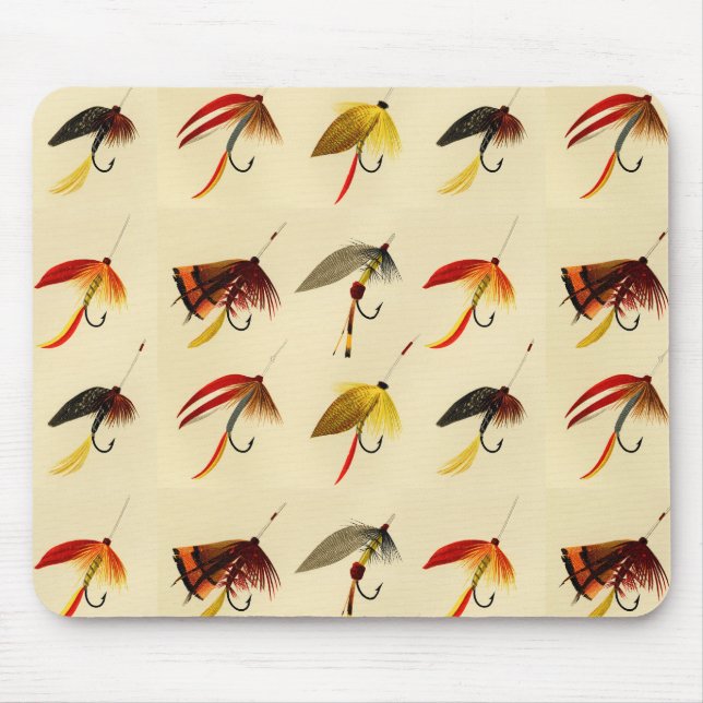 Vintage flygfiske sjö flyers lures Fishman Musmatta (Framsidan)