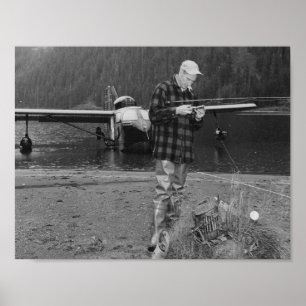 Vintage Flygfiske Sjö flygplan Poster