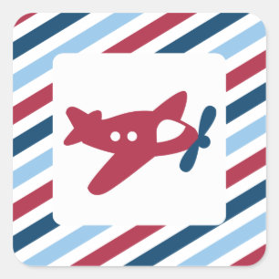 Vintage Flygplan Airmail Fyrkantigt Klistermärke