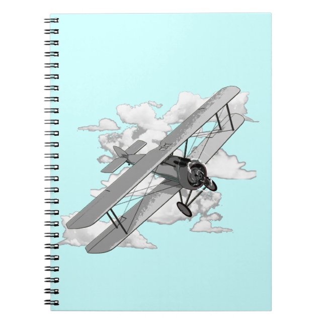 Vintage Flygplan Anteckningsbok (Framsidan)