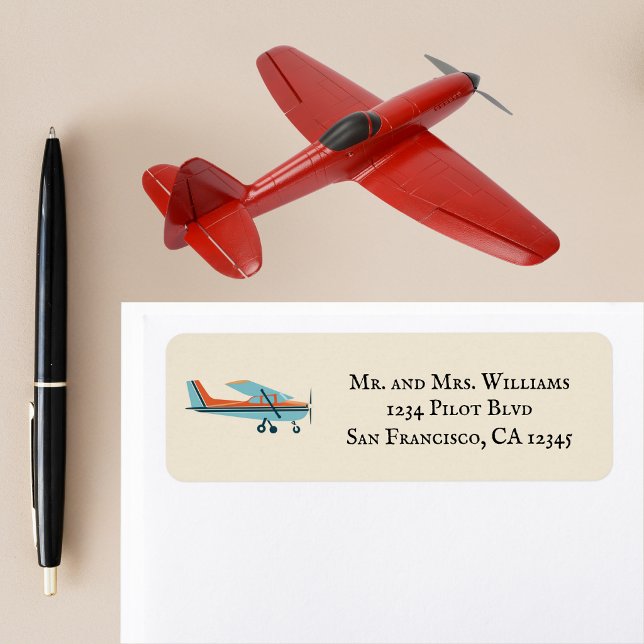 Vintage flygplan Cessna Aviation returadress Etikett (Skapare uppladdad)