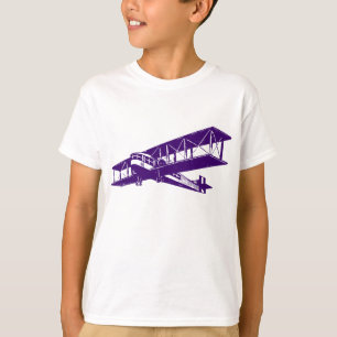 Vintage Flygplan - djup Lila Tee Shirt