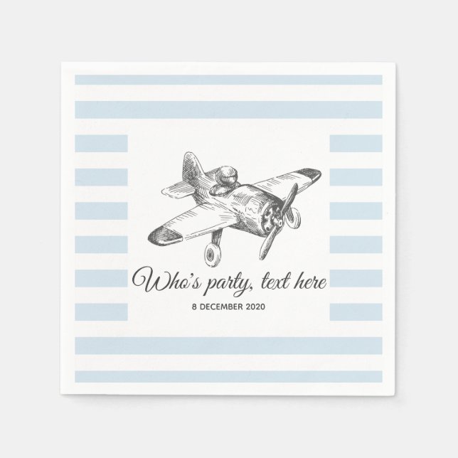 vintage, flygplan, flygplan Cocktail Pappra blöjor Pappersservett (Framsidan)
