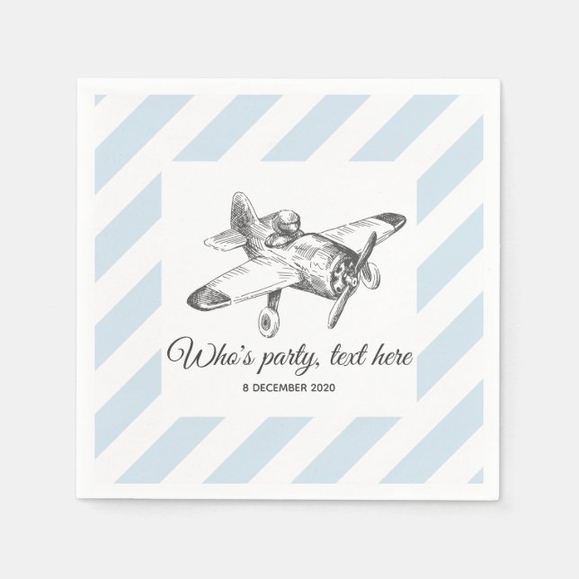vintage, flygplan, flygplan Cocktail Pappra blöjor Pappersservett (Framsidan)