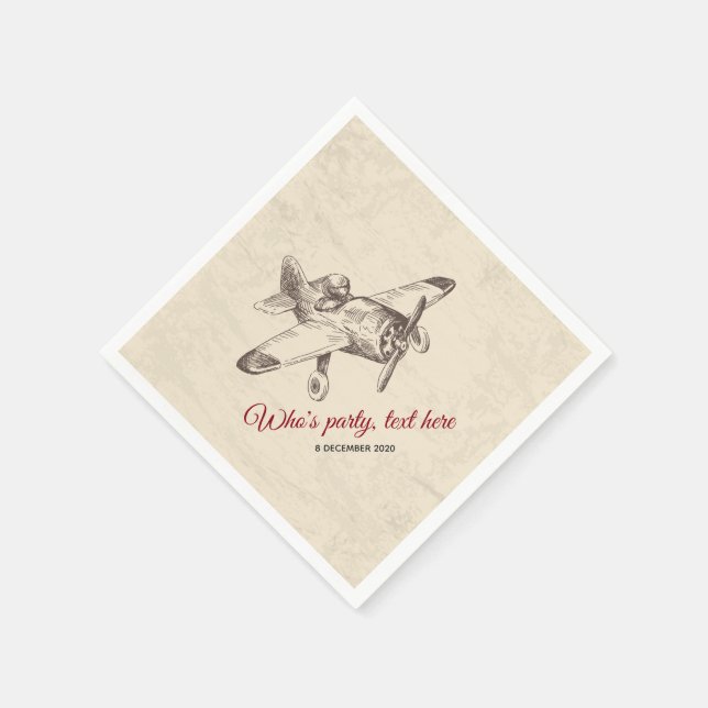 vintage, flygplan, flygplan Cocktail Pappra blöjor Pappersservett (Hörn)