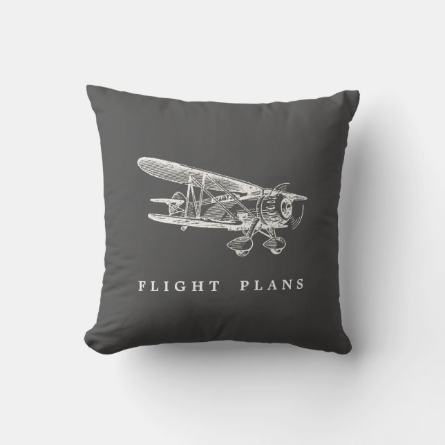 Vintage Flygplan, flygplaner Kudde (Framsida)