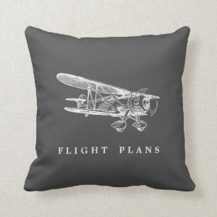 Vintage Flygplan, flygplaner Kudde