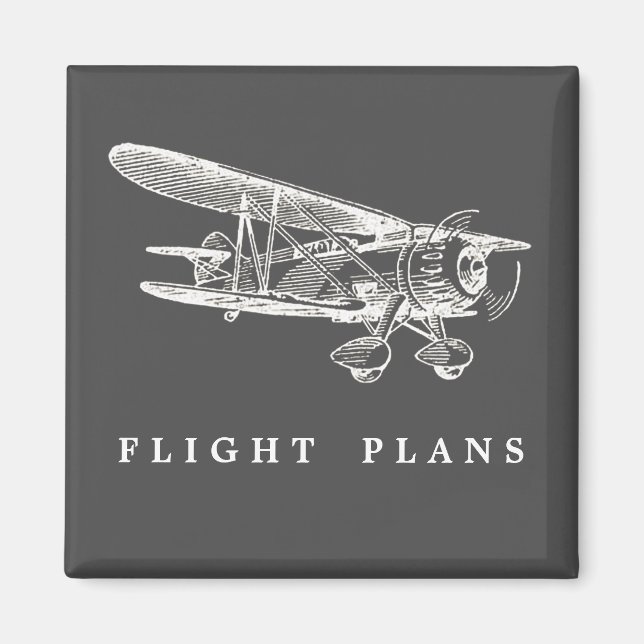 Vintage Flygplan, flygplaner Magnet (Framsidan)