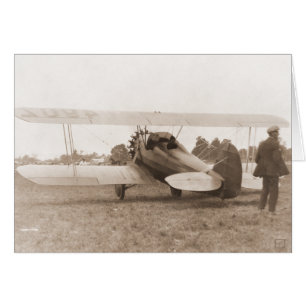 Vintage Flygplan Hälsningskort
