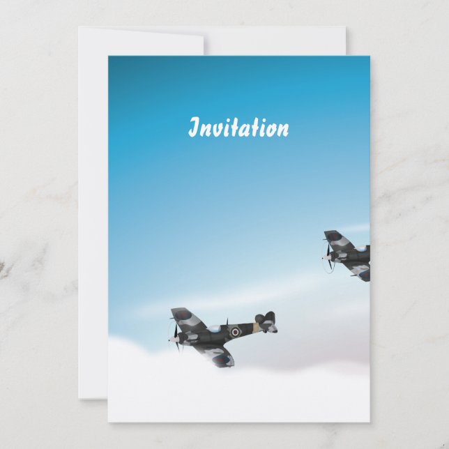 Vintage flygplan inbjudningar (Framsida)